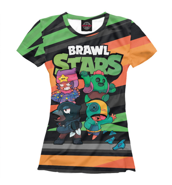 Женская футболка с изображением Команда Brawl Stars цвета Белый