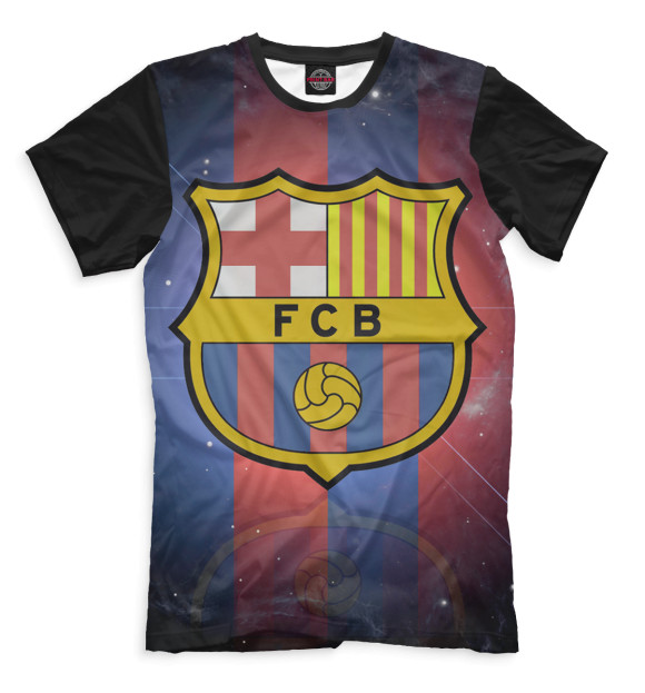 Футболка для мальчиков с изображением Barcelona цвета Черный