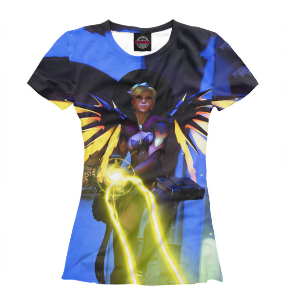 Футболка для девочек с изображением Мерси цвета Белый