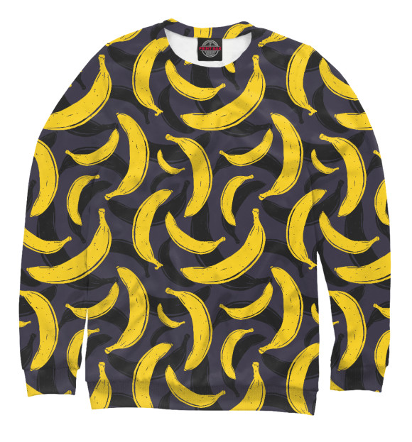 Мужской свитшот с изображением Бананы цвета Белый