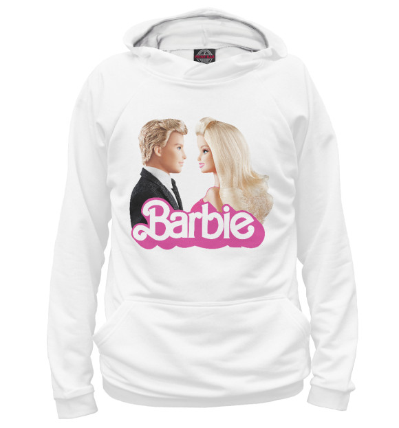 Женское худи с изображением Барби и Кен цвета Белый