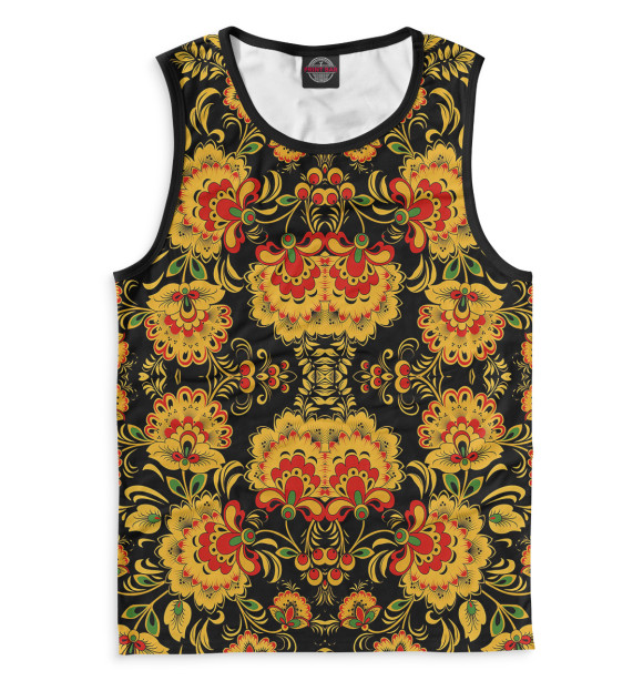 Мужская майка с изображением Хохлома цвета Белый