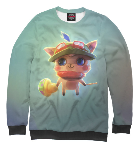 Мужской свитшот с изображением Teemo цвета Белый