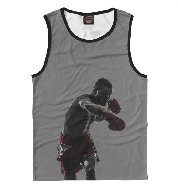 Майка для мальчика с изображением Боксёр цвета Белый