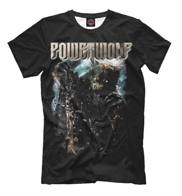 Мужская футболка с изображением Powerwolf цвета Черный
