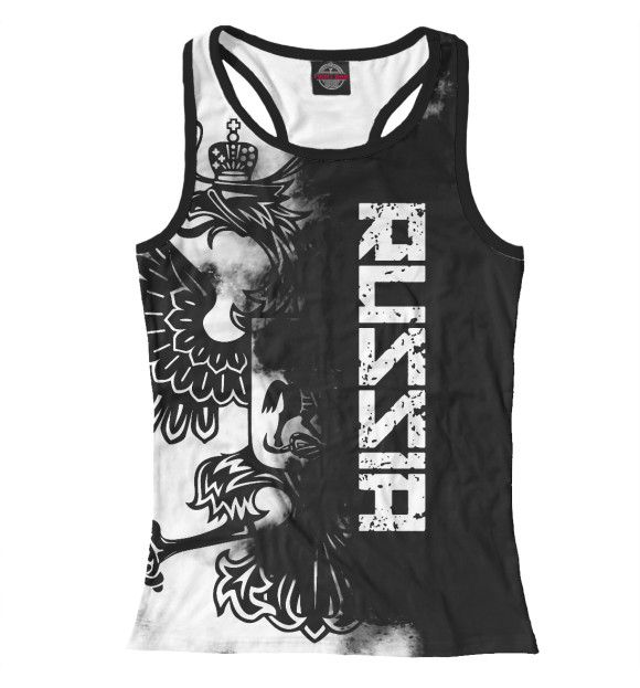 Женская майка-борцовка с изображением Россия цвета Белый