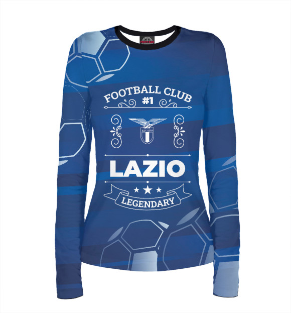 Женский лонгслив с изображением Lazio FC #1 цвета Белый