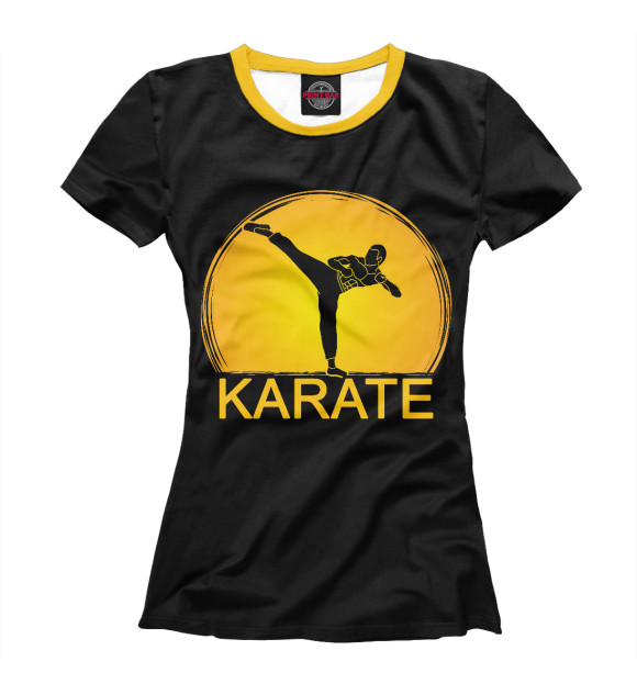 Футболка для девочек с изображением Karate цвета Белый