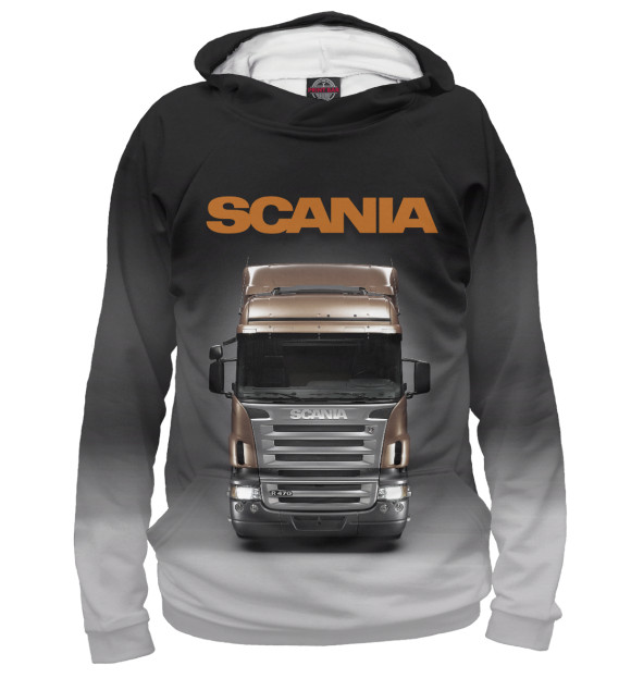 Женское худи с изображением Scania цвета Белый