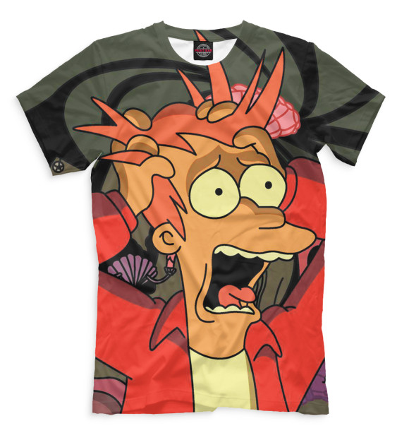 Мужская футболка с изображением Фрай цвета Молочно-белый