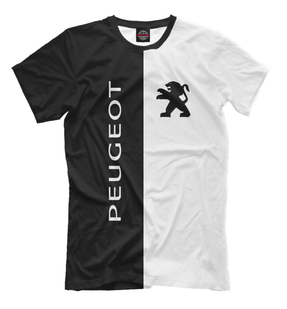 Мужская футболка с изображением PEUGEOT цвета Черный
