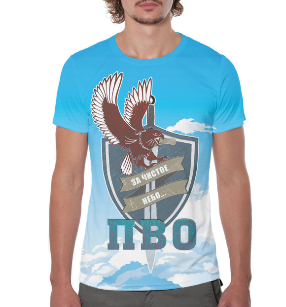 Мужская футболка с изображением ПВО цвета Белый