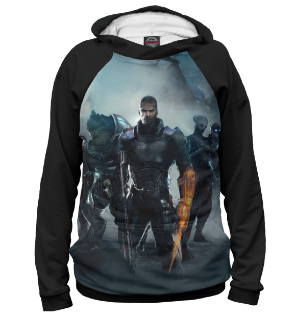 Женское худи с изображением Mass Effect цвета Белый