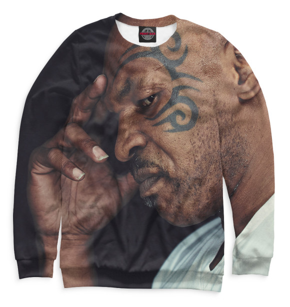 Мужской свитшот с изображением Майк Тайсон цвета Белый