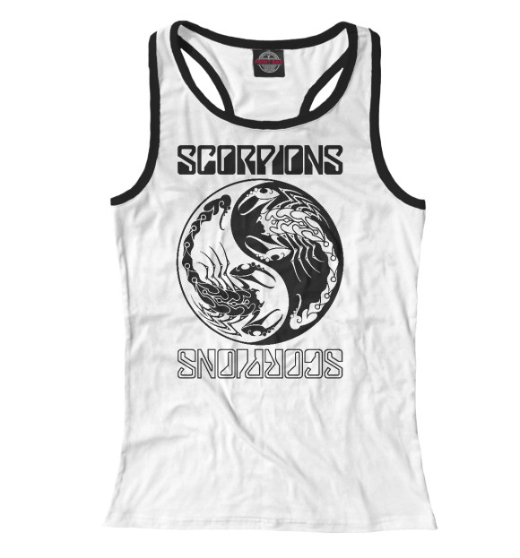 Женская майка-борцовка с изображением Scorpions цвета Белый