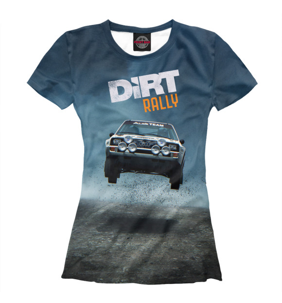 Женская футболка с изображением Dirt Rally цвета Белый