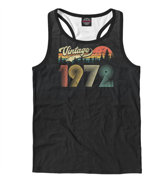 Мужская майка-борцовка с притом Vintage 1972 цвета Белый Мужская майка-борцовка с изображением Vintage 1972 цвета Белый