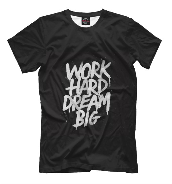 Футболка для мальчиков с изображением Work hard цвета Белый