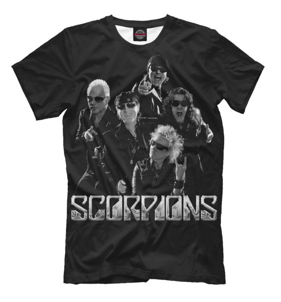 Мужская футболка с изображением Scorpions цвета Черный