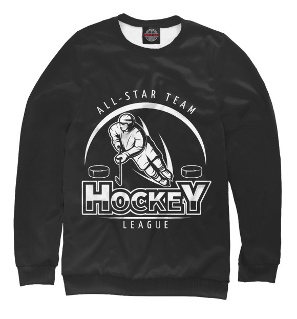 Свитшот для девочек с изображением Hockey League цвета Белый
