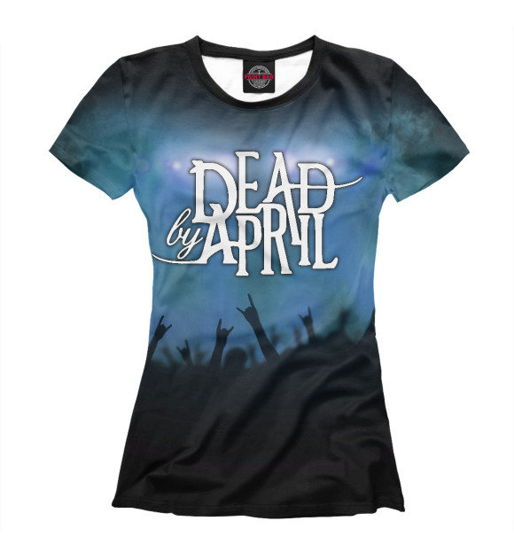 Футболка для девочек с изображением Dead by April цвета Белый