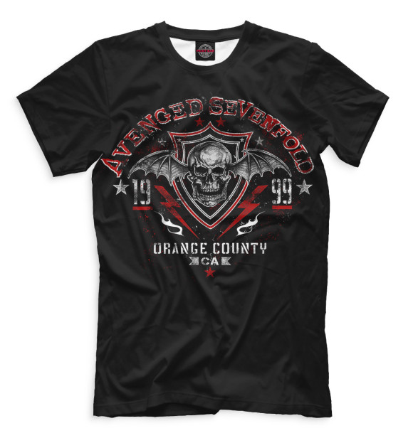 Мужская футболка с изображением Avenged Sevenfold цвета Черный