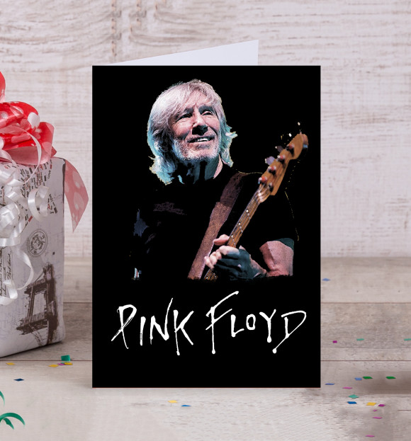 Открытка с изображением Pink Floyd цвета Белый