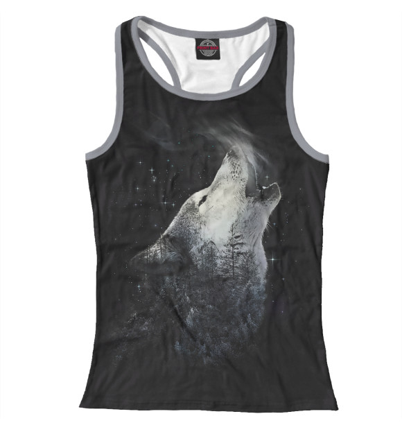 Женская майка-борцовка с изображением Howl of Nature цвета Белый