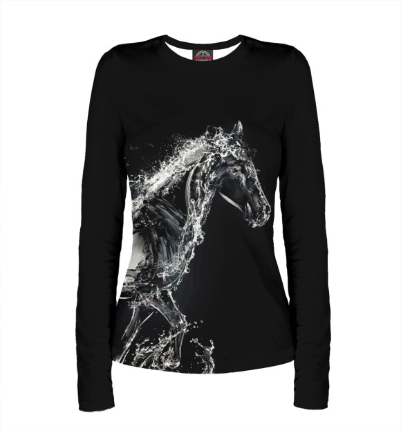 Женский лонгслив с изображением Racehorse цвета Белый