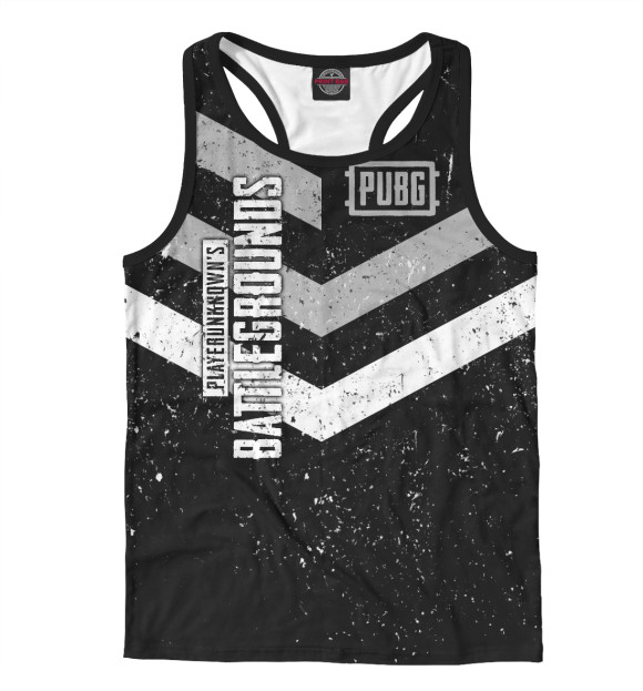 Мужская майка-борцовка с изображением PUBG цвета Белый