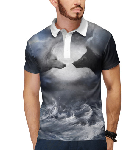 

Поло Print Bar, Белый, Противостояние