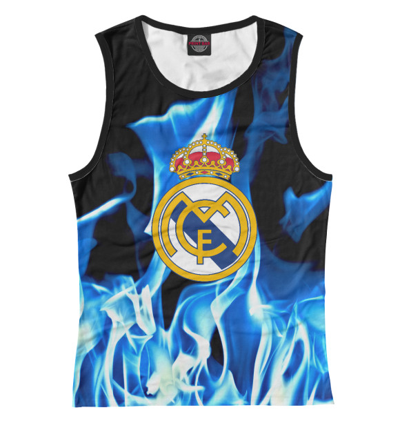 Женская майка с изображением FC REAL MADRID цвета Белый