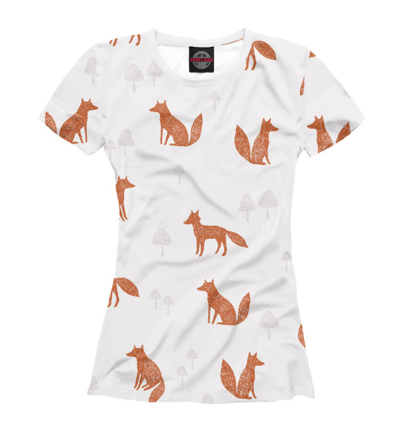 Женская футболка с изображением Лисички цвета Белый