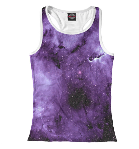 Женская майка-борцовка с изображением Вселенная цвета Белый