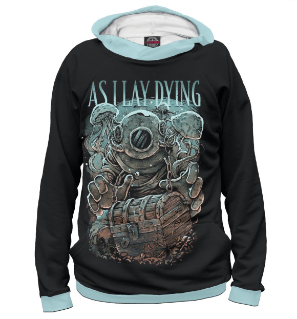 Женское худи с изображением As I Lay Dying цвета Белый