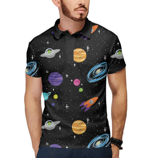 

Поло Print Bar, Белый, Bright Space