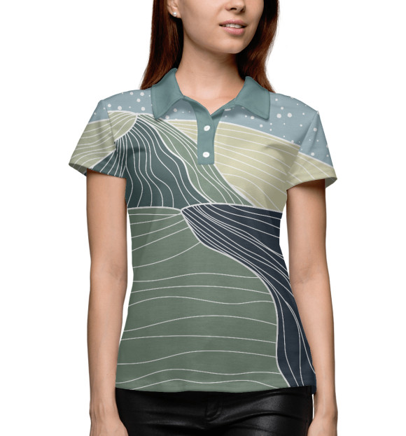 Женское поло с изображением Графо Горы цвета Белый