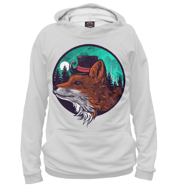 Мужское худи с изображением Foxy Fox цвета Белый