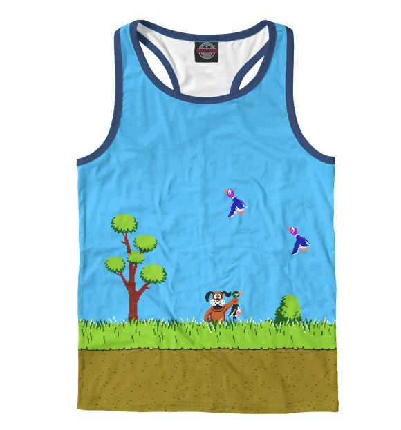 Мужская майка-борцовка с изображением Duck Hunt цвета Белый