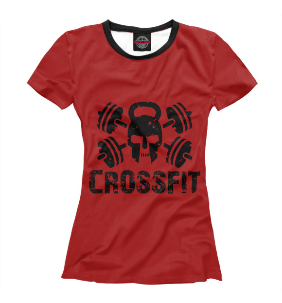Женская футболка с изображением Crossfit Skull цвета Белый