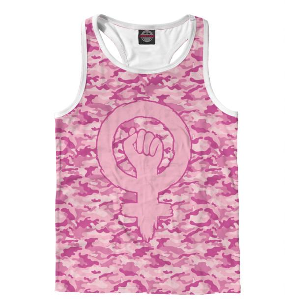 Мужская майка-борцовка с изображением Фемина цвета Белый