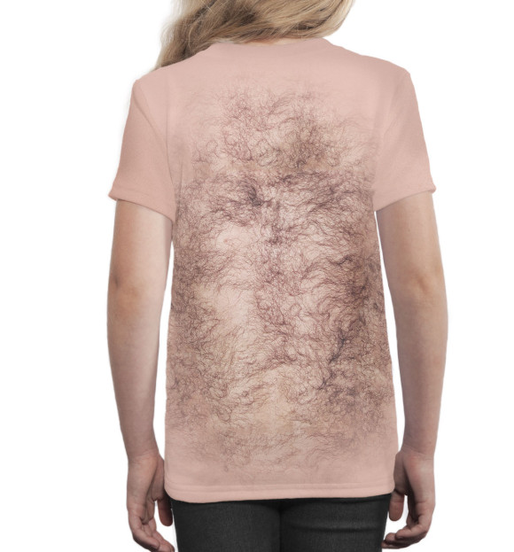 Футболка для девочек с изображением Волосатая грудь цвета Белый