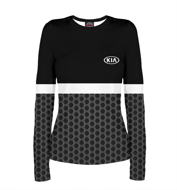 Женский лонгслив с изображением KIA цвета Белый