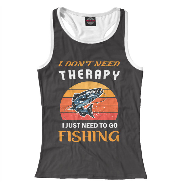 Женская майка-борцовка с изображением Рыбалка цвета Белый