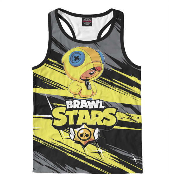 Мужская майка-борцовка с изображением Brawl Stars цвета Белый