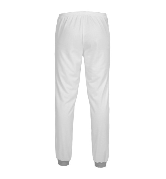 Мужские спортивные штаны с изображением Рыбалка цвета Белый
