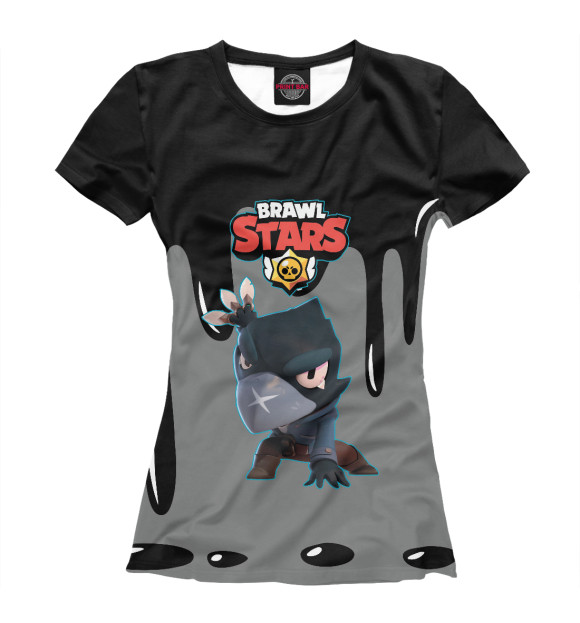 Футболка для девочек с изображением BRAWL STARS CROW цвета Белый