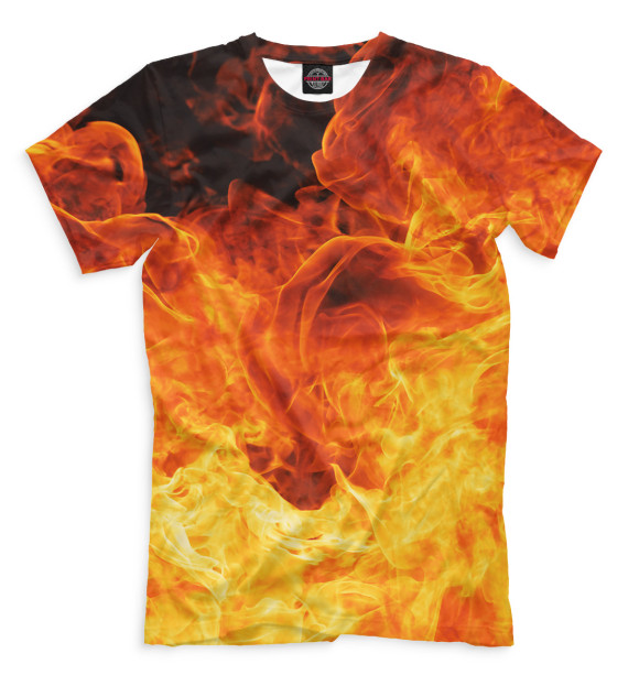 Мужская футболка с изображением Огонь цвета Оранжевый