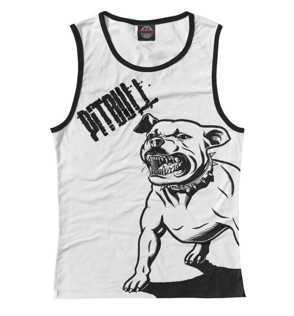 Женская майка с изображением PITBULL цвета Белый