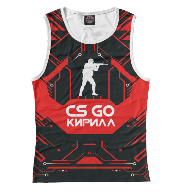 Майка для девочки с изображением Кирилл в стиле CS GO цвета Белый